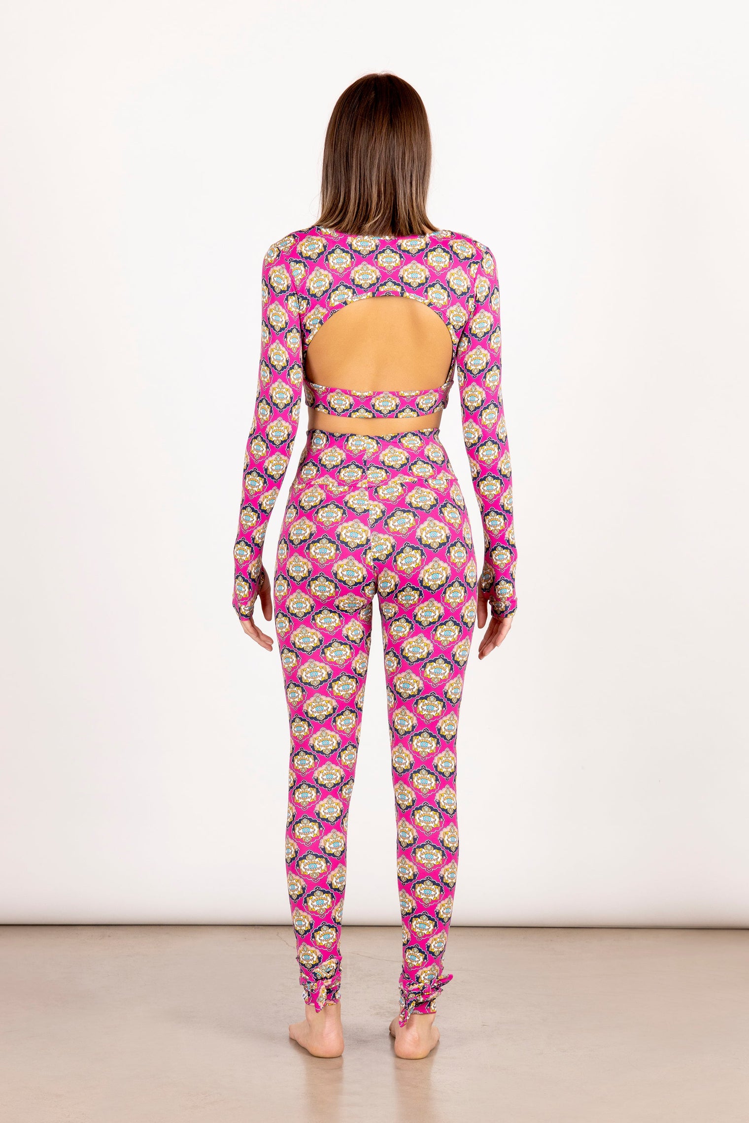 Pink Greek Eye Bow Bio Leggings