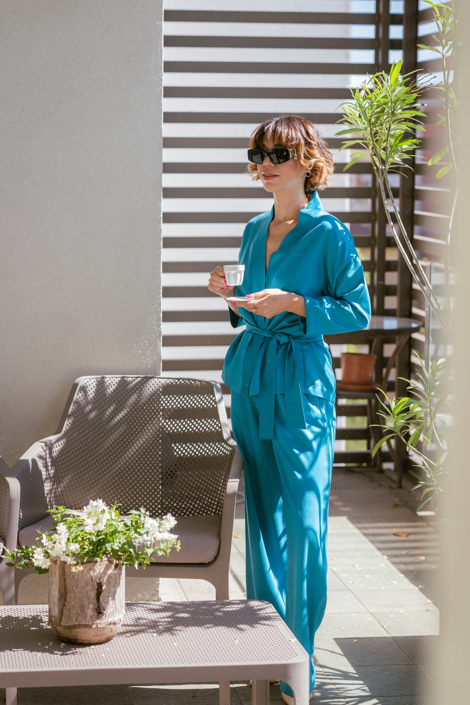 Classic Tailored Turquoise Pants