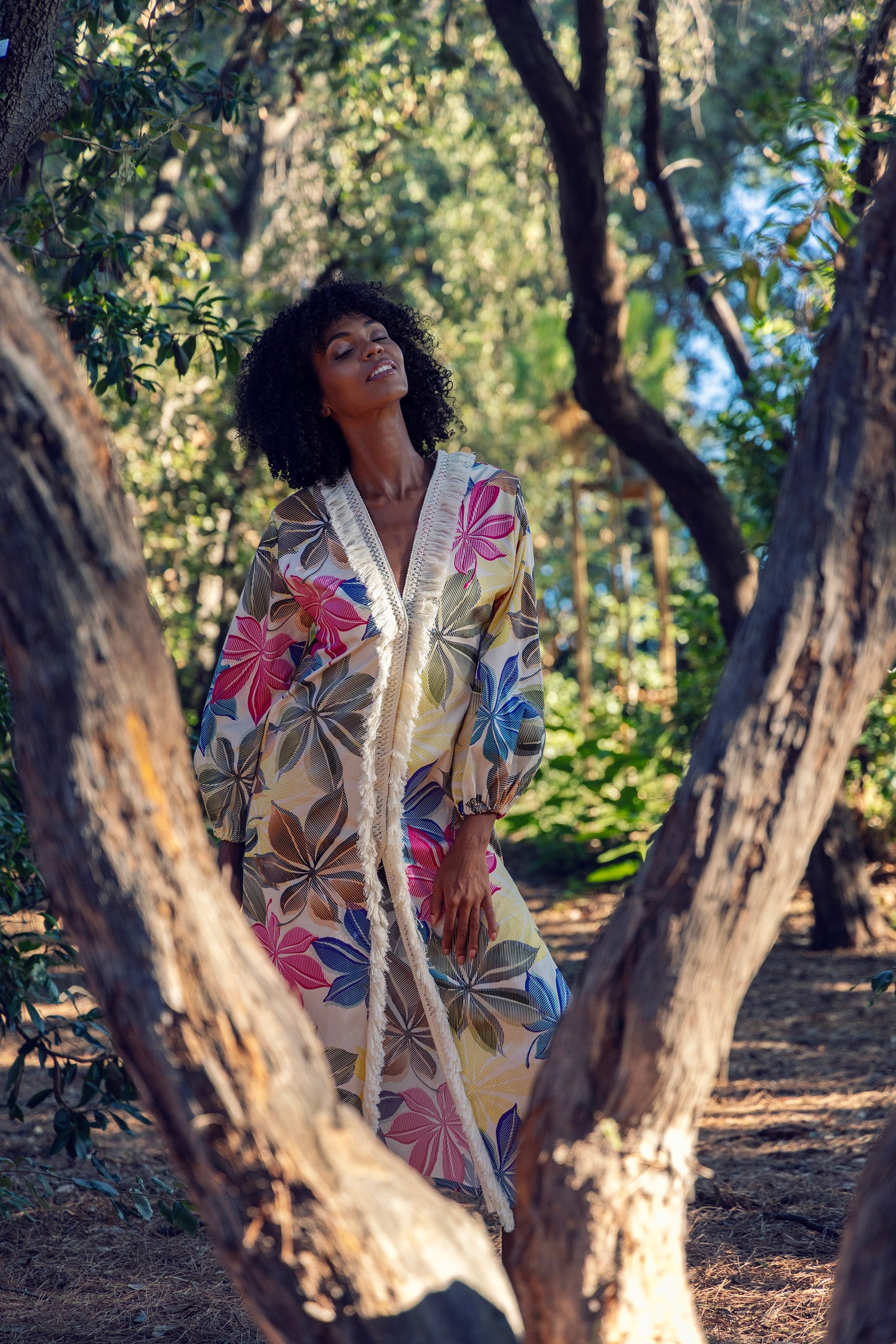 Amazônia Floral Kimono Dress