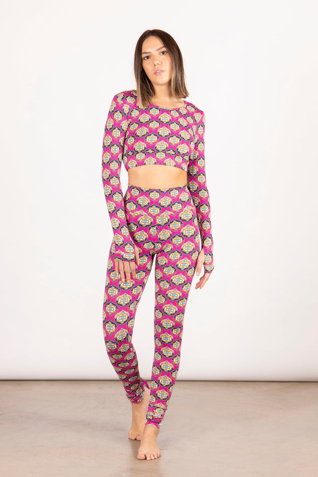 Pink Greek Eye Bow Bio Leggings