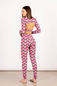 Pink Greek Eye Bow Bio Leggings