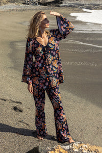 Boho Positano Paisley Pajama-Style Pants