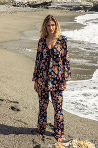 Boho Positano Paisley Pajama-Style Pants