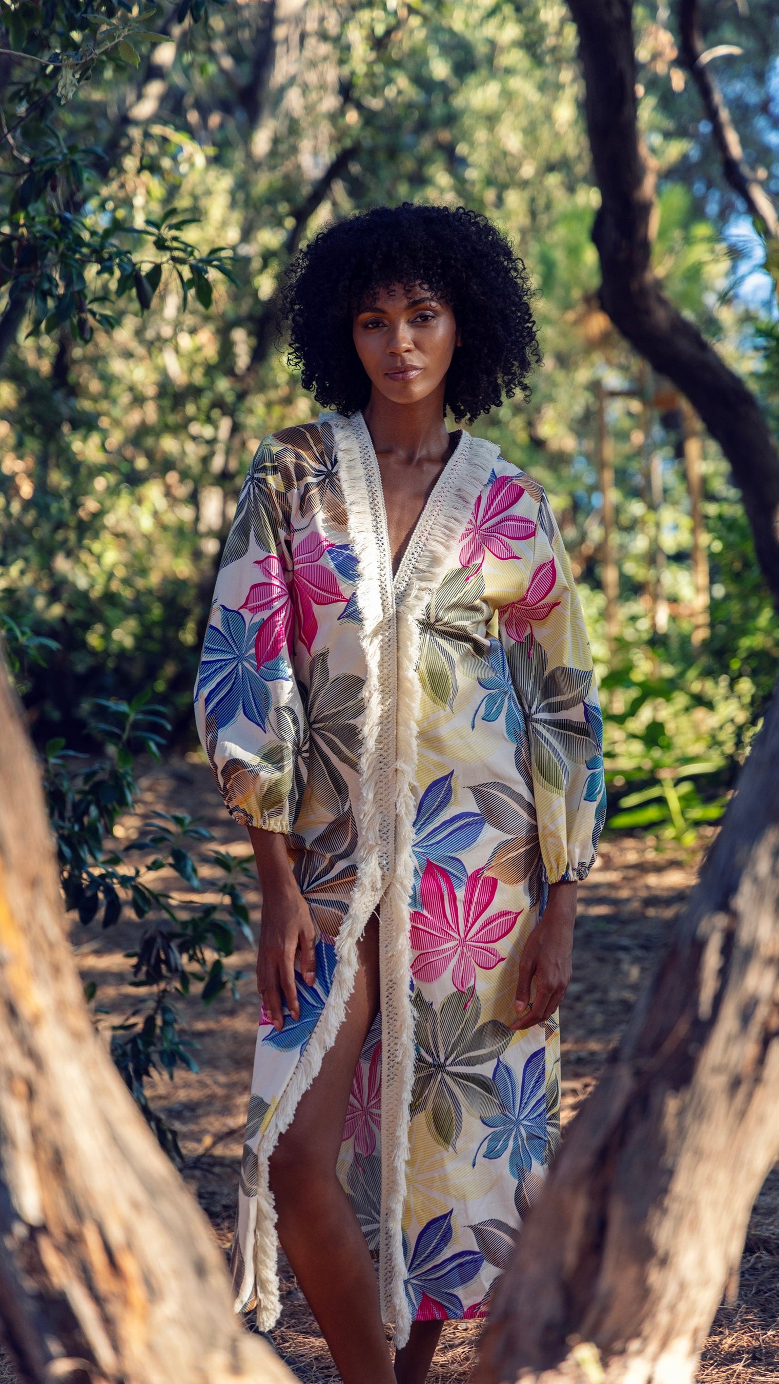 Amazônia Floral Kimono Dress