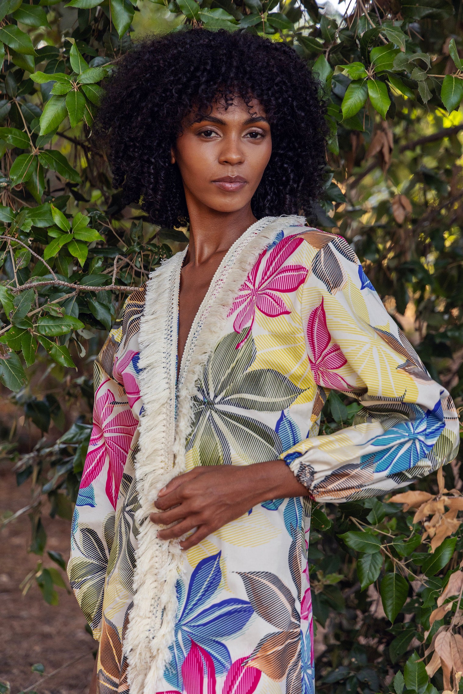 Amazônia Floral Kimono Dress